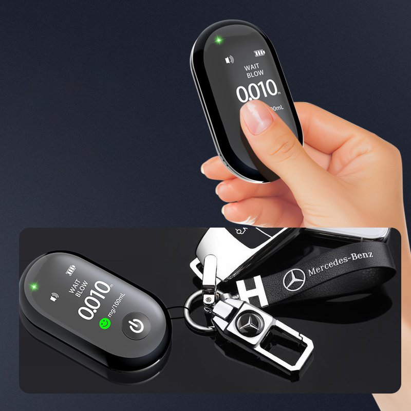 Professional Alcohol Breath Tester Breathalyzer Analyzer Detector Test Keychain Breathalyser Device LCD Screen