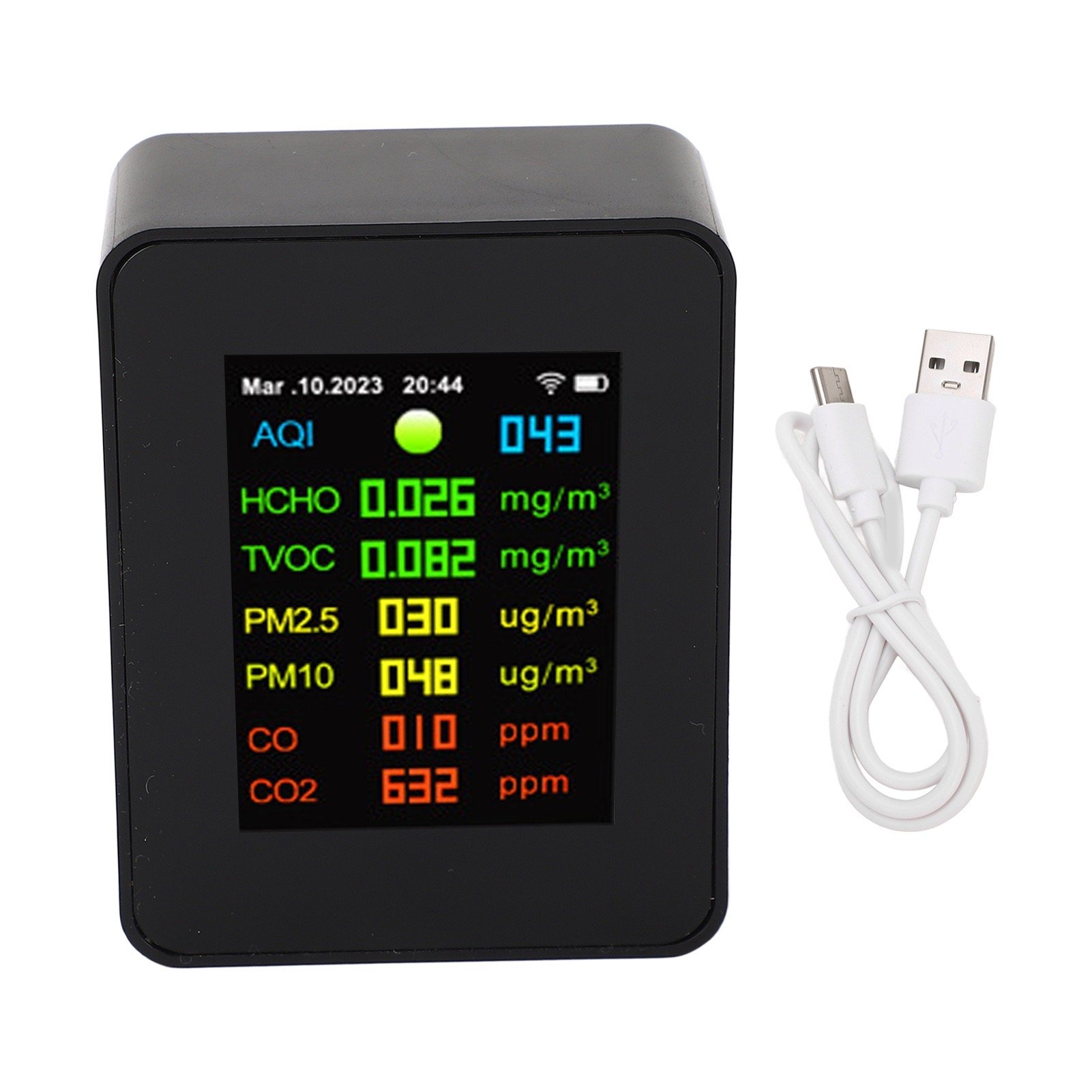 HCHO/TVOC/CO2,/TEMP/HUMI 5 in1 air quality monitor Indoor dedicated