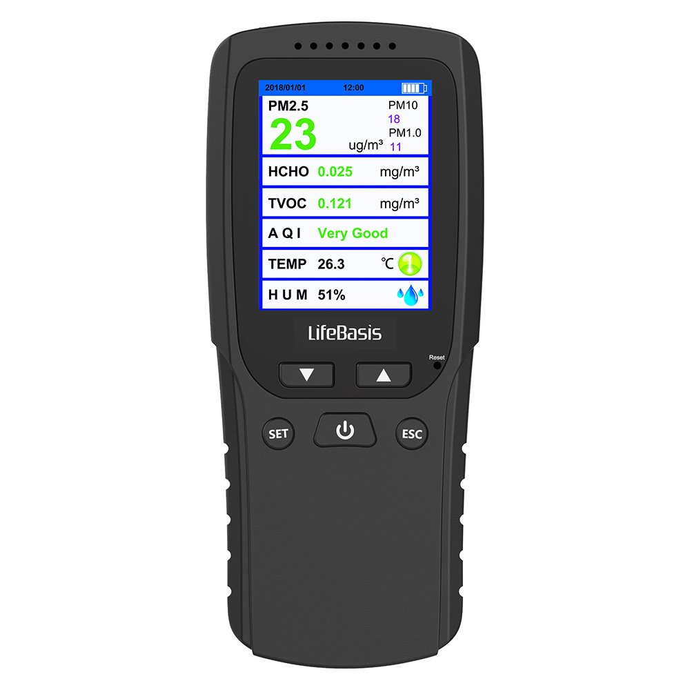 Portable Sensitive Formaldehyde Air Quality Sensor Monitor Gas Detector PM2.5 Monitor Meter