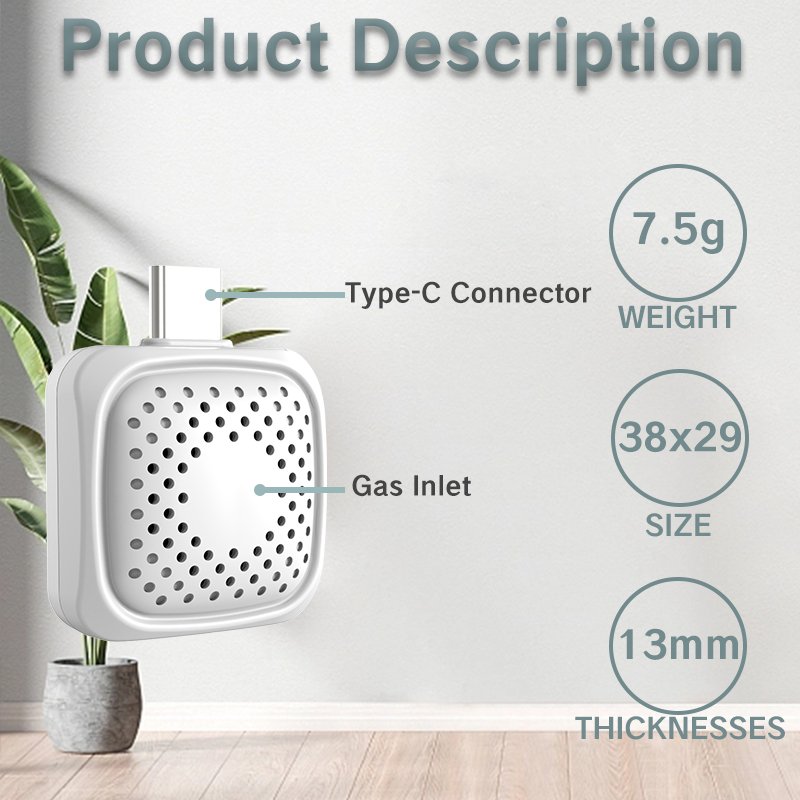 Mini Portable Electrochemical Sensor Hcho Air Detector Outdoor High Precision Sensitive For Traveling Alarm Gas Monitor