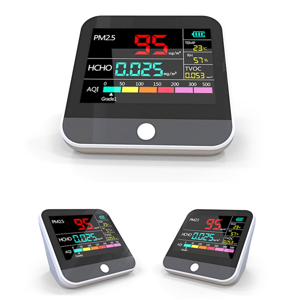 6-in-1 indoor air quality monitor intelligent life high-precision PM2.5 detector TVOC HCHO tester hygrometer USB charging