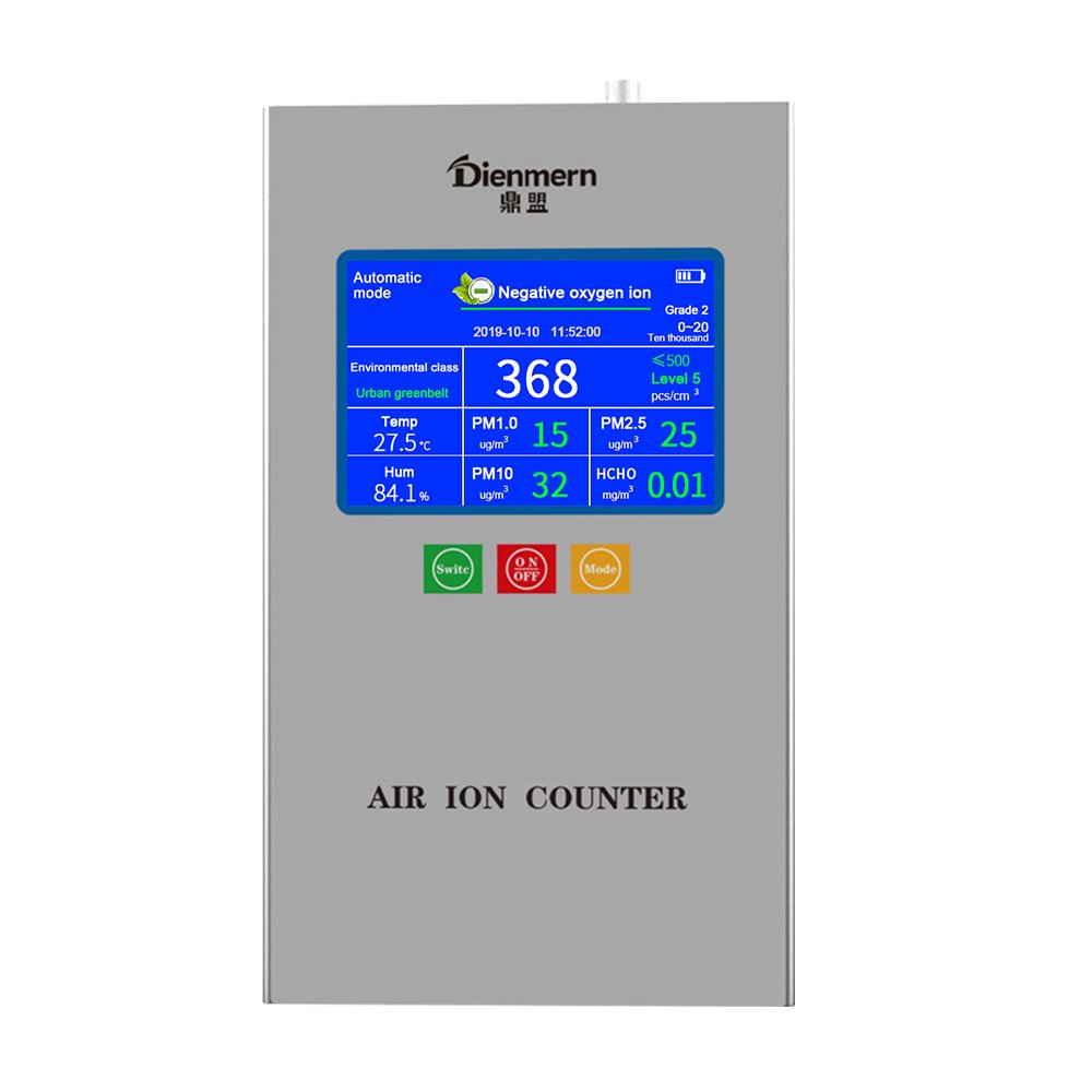 High accuracy negative ion meter gas detector air quality monitor tester PM2.5 Formaldehyde detection sensor oxygen ions anion