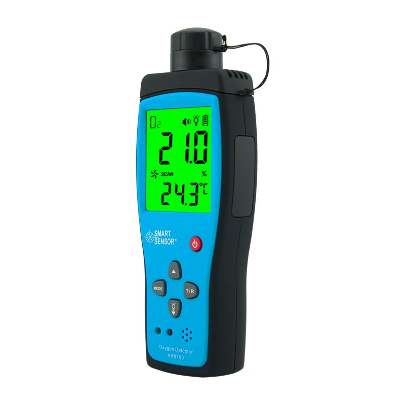 Smart Sensor AR8100 Portable O2 Air Detector Oxygen Gas Analyzer O2 Concentration Measuring Range 0-30% Detector Tester