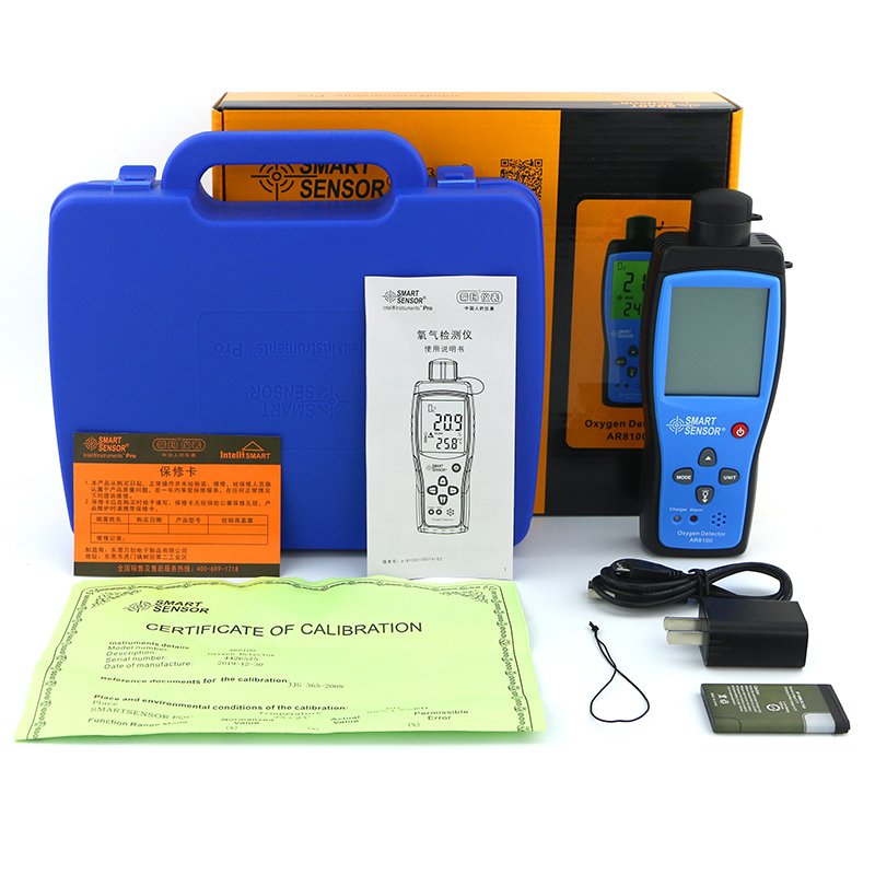 Smart Sensor AR8100 Portable O2 Air Detector Oxygen Gas Analyzer O2 Concentration Measuring Range 0-30% Detector Tester