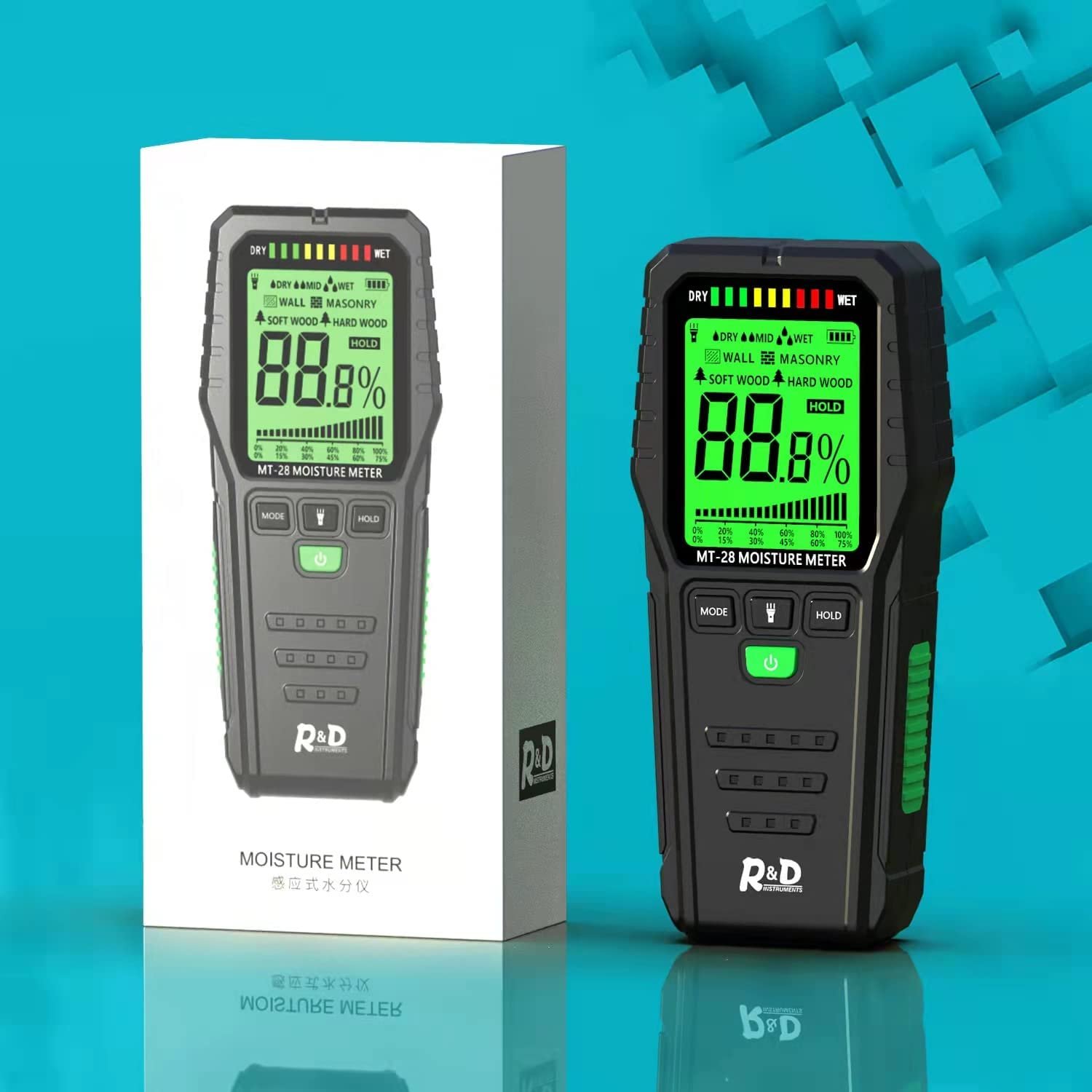 Wall Moisture Sensor Digital Humidity Tester Non-contact Wood Moisture Meter Drywall Mold Moisture Detector