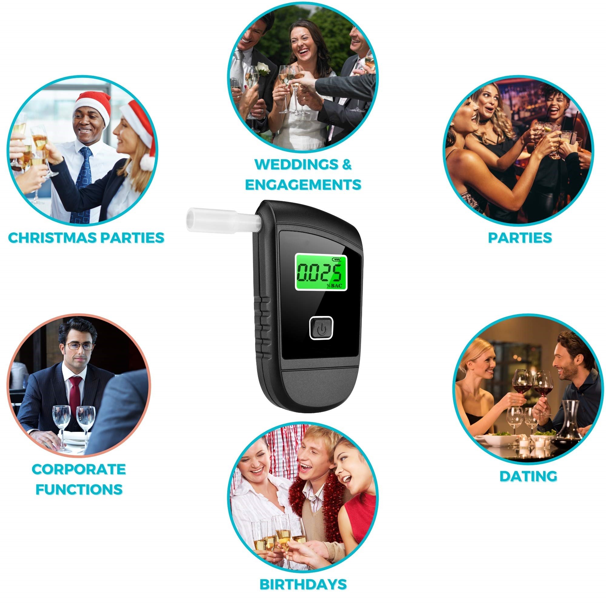 Professional-Grade Breathalyzers Portable Alcohol Tester with Digital LCD Screen Fast Accurate Blood Alcohol
