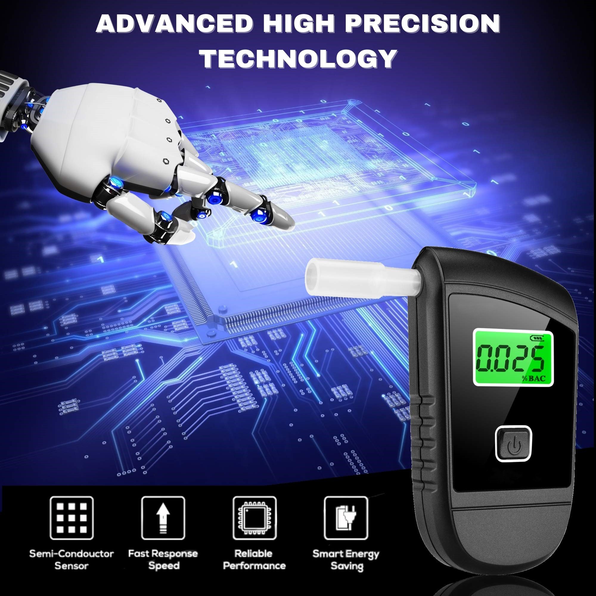 Professional-Grade Breathalyzers Portable Alcohol Tester with Digital LCD Screen Fast Accurate Blood Alcohol