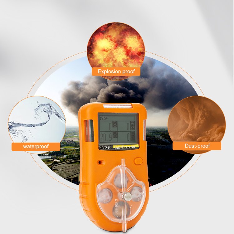 Hot Sale Portable 4 in 1 Multi Gas Detector O2 H2S CO CH4 gas bacth detector h2s with Alarm