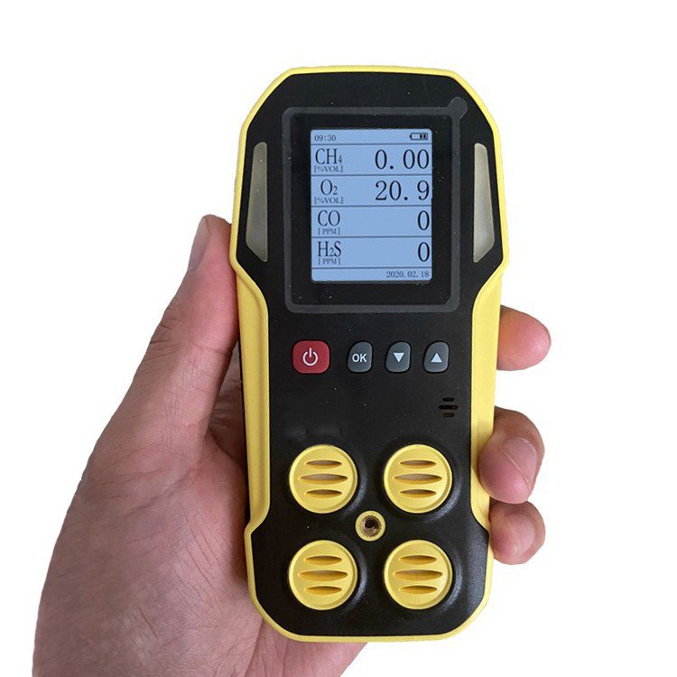 CE approved coal mine handheld sulphur hydrogen gas sensor detector LEL SO2 CO NO NO2 portable multi 4 in 1 gas analyzer