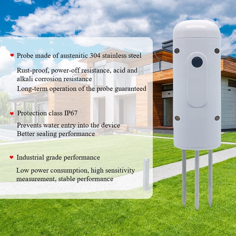 2 in 1 IP67 Waterproof ZigBee High Sensitivity Measure Data Log Soil Temperature Moisture Tester For Greenhouses