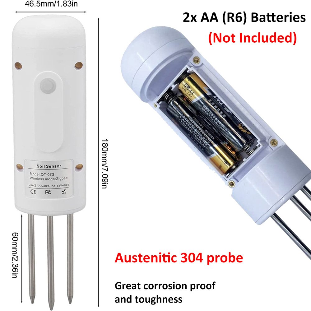 2 in 1 IP67 Waterproof ZigBee High Sensitivity Measure Data Log Soil Temperature Moisture Tester For Greenhouses