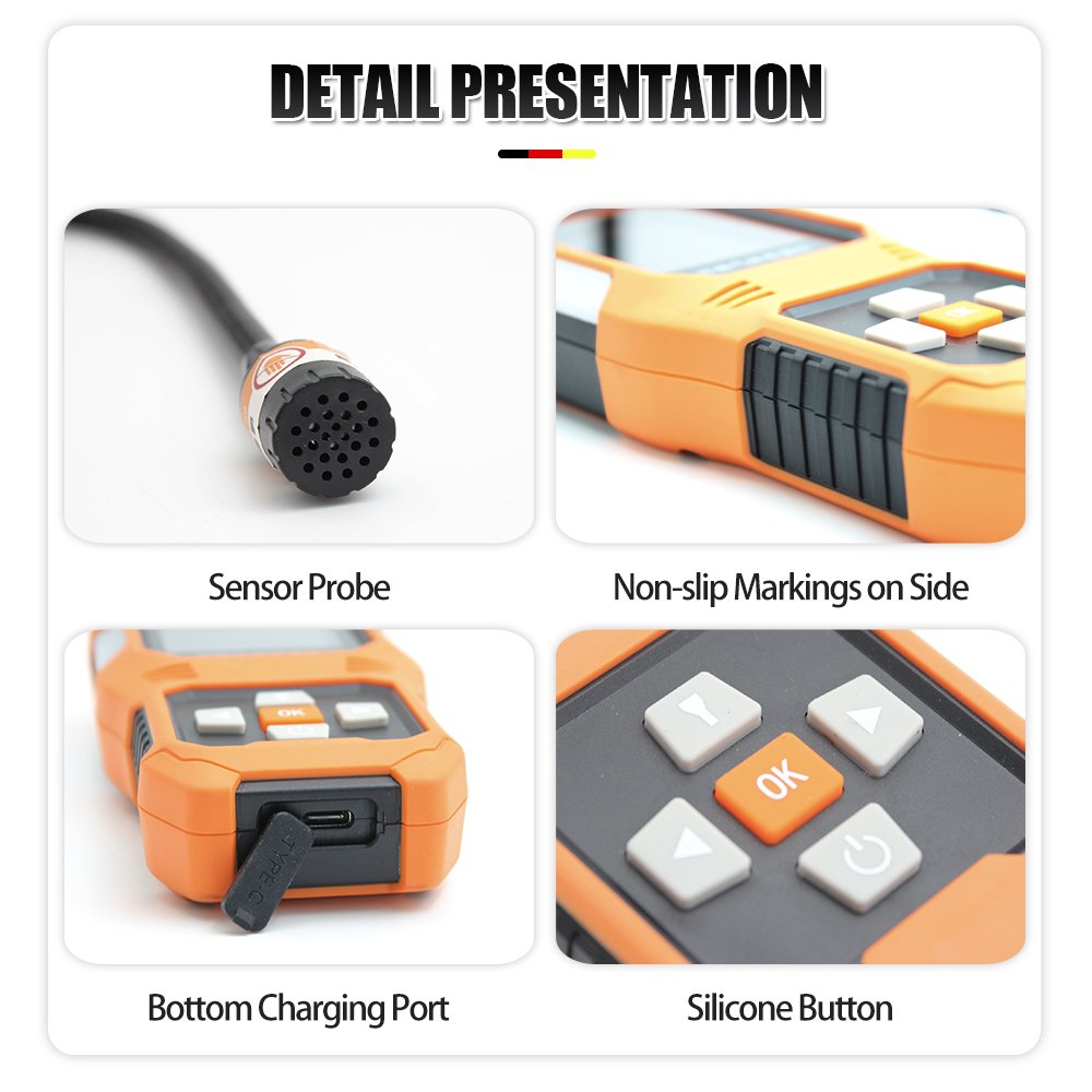 AIKESI JLY-CP100 Combustible Gas Analyzer Leak Location Tester Concentration Meter Smart Sensor Carbon Monoxide Leak Detector