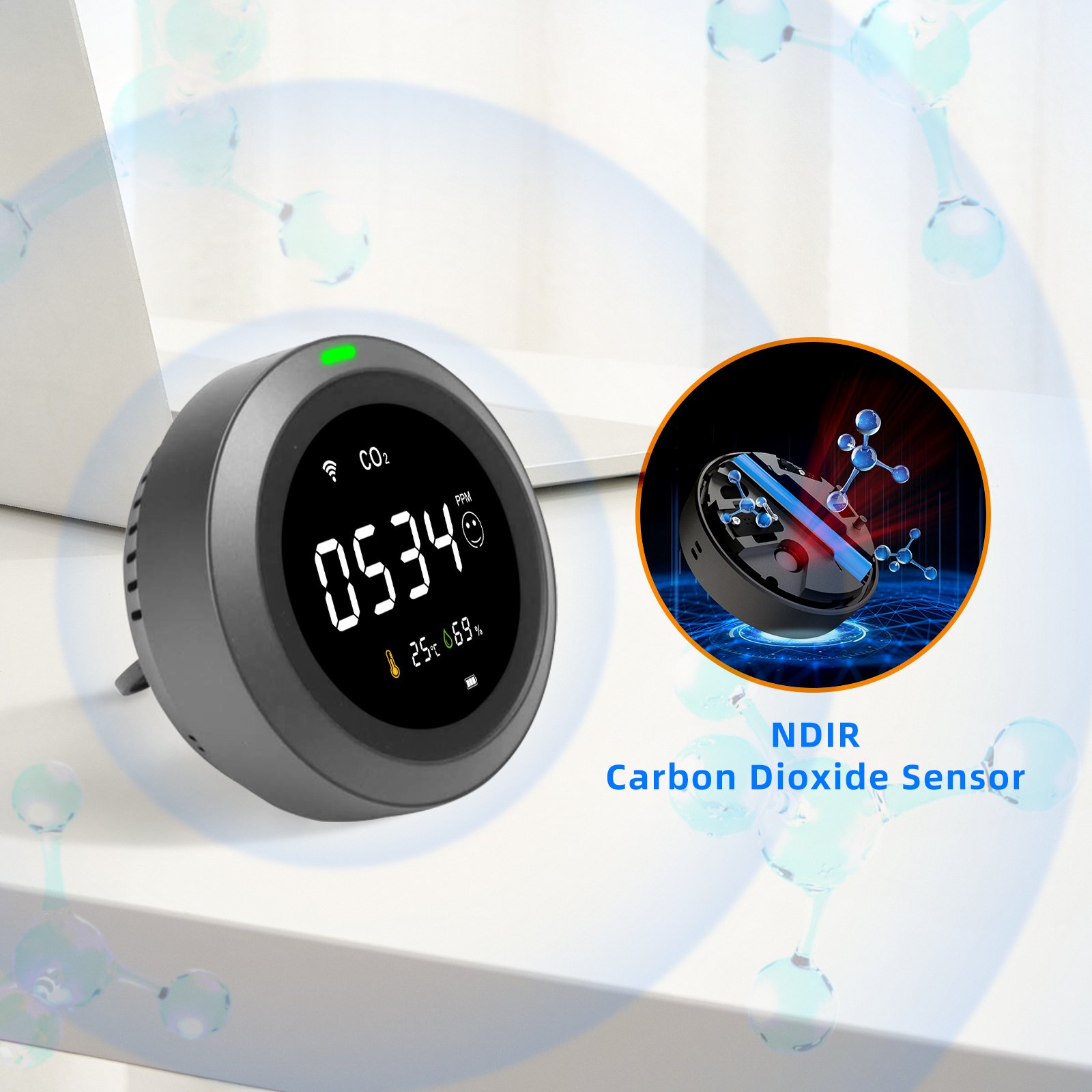 Hot Sale PROTMEX PTH-8 Smart CO2 Monitor WiFi connection with TUYA app CO2 Meter