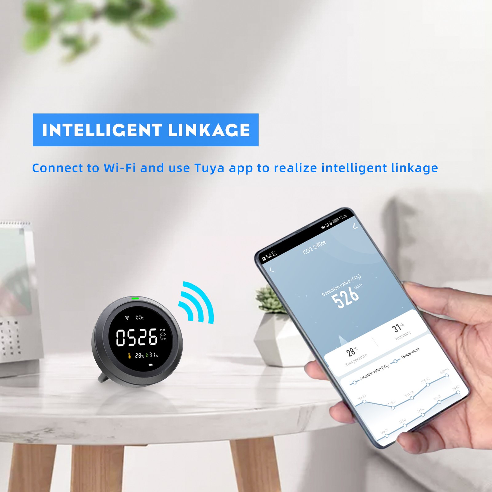 Hot Sale PROTMEX PTH-8 Smart CO2 Monitor WiFi connection with TUYA app CO2 Meter
