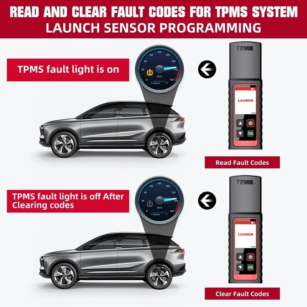 Launch X431 TSGUN TPMS 433 315MHZ 2 In1 RF-Sensor Handheld X-431 TSGUN Car Tire Pressure Detector Programming Diagnostic Tools