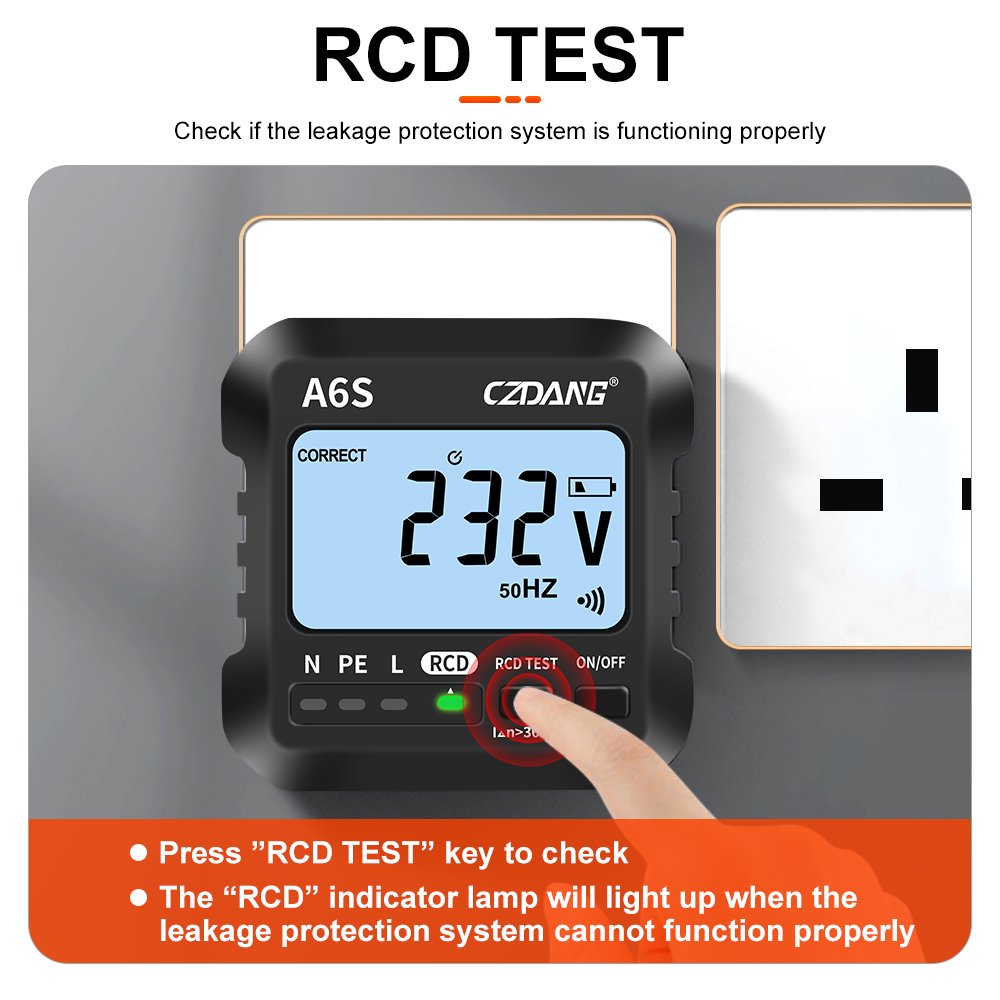 250V/13A Detectable Wiring Status Digital Socket Plug Meter Tester Detector Analyzer with LCD and Indicator Lamps Displaying