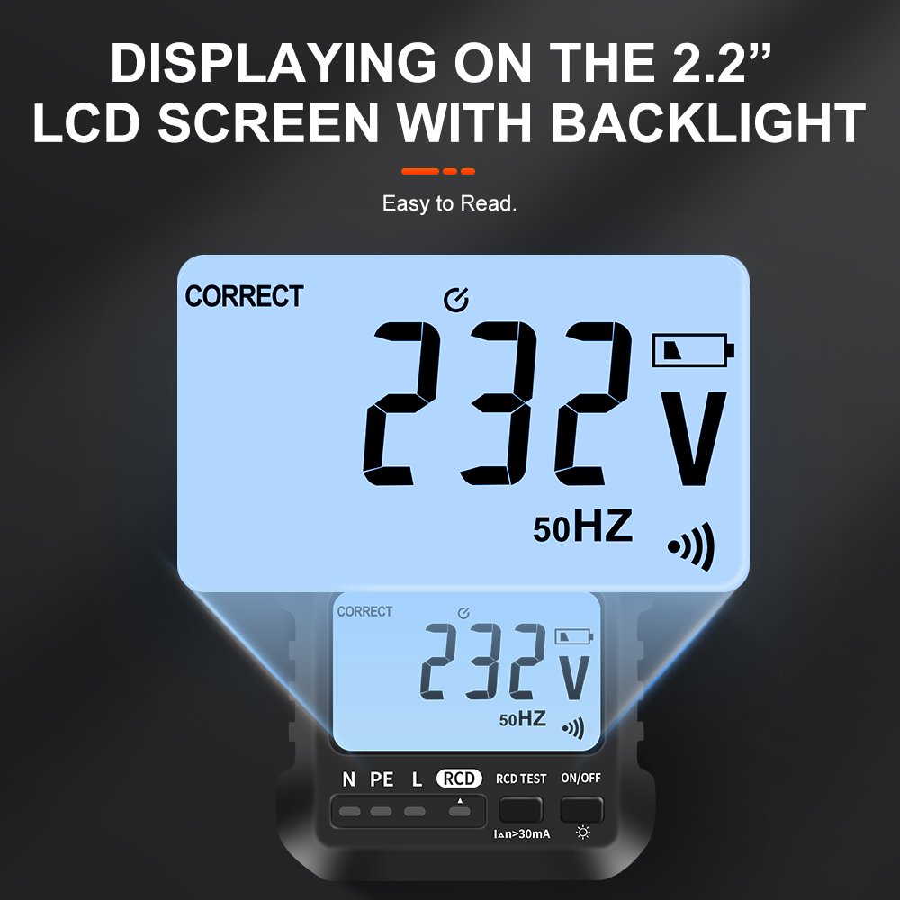 250V/13A Detectable Wiring Status Digital Socket Plug Meter Tester Detector Analyzer with LCD and Indicator Lamps Displaying