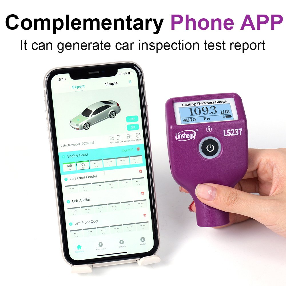 LS237 High Precision Car Paint Checker Detector Film Thickness Tester Car Paint Meter Coating Thickness Gauge