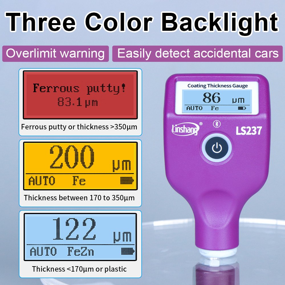 LS237 High Precision Car Paint Checker Detector Film Thickness Tester Car Paint Meter Coating Thickness Gauge