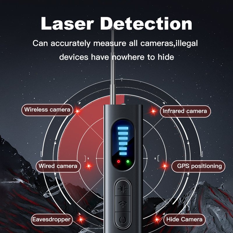 NEW style Camera Finder Hidden Camera Detector Anti Spy Detector RF Scanner Detector for GPS Tracker Wireless Listening Device