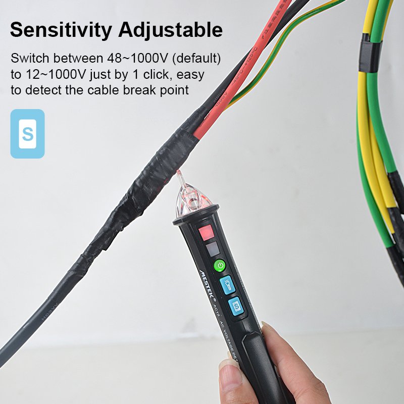 Mestek AC10 AC Electronic Pen Type High security Non-Contact AC Voltage Tester Sensor Voltage Detector Tester Voltage Detector