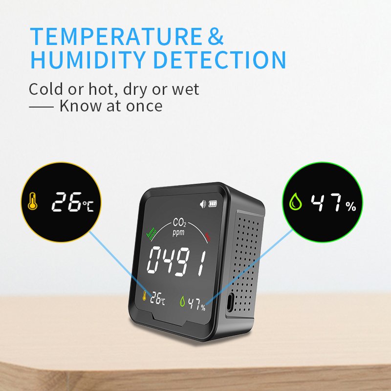 2022 new Co2 Meter Carbon Dioxide Detector NDIR CO2 Sensor Temperature and Humidity Digital Co2 Meter Sensor Monitor