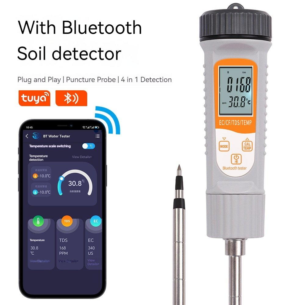 New Four-in-One Bluetooth Soil Tester EC CF TDS and Temperature Multifunctional Device