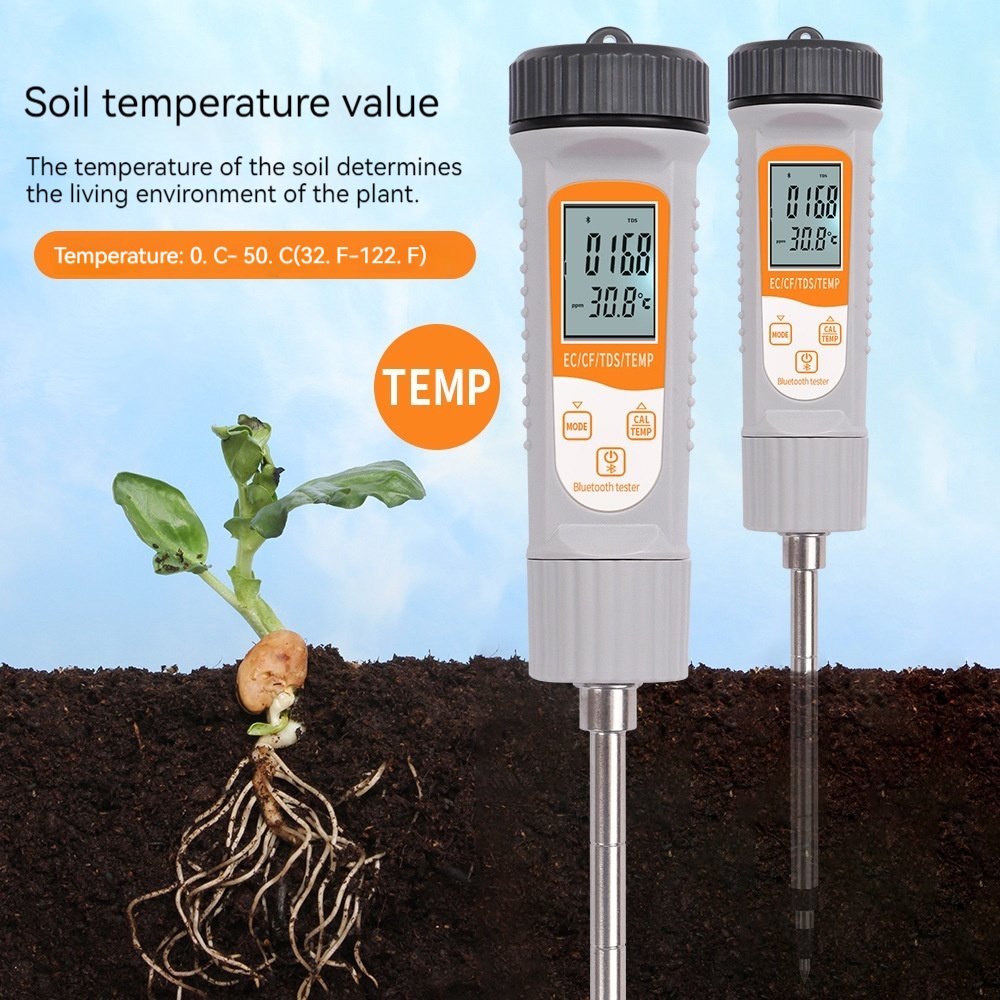 New Four-in-One Bluetooth Soil Tester EC CF TDS and Temperature Multifunctional Device