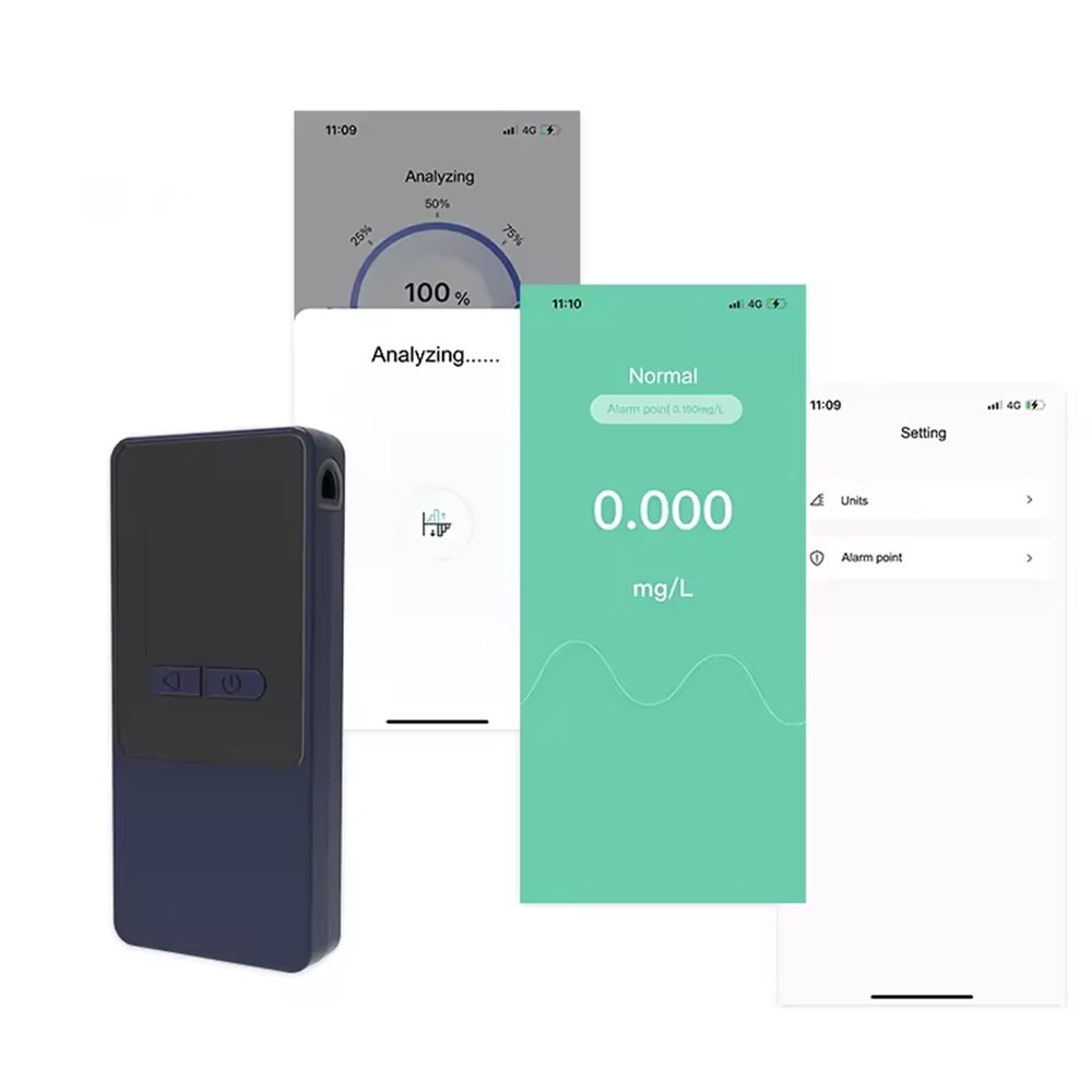 Fuel Cell Sensor Portable Alcohol Tester Mobile software support Portable Mini Alcohol Tester with LCD Screen