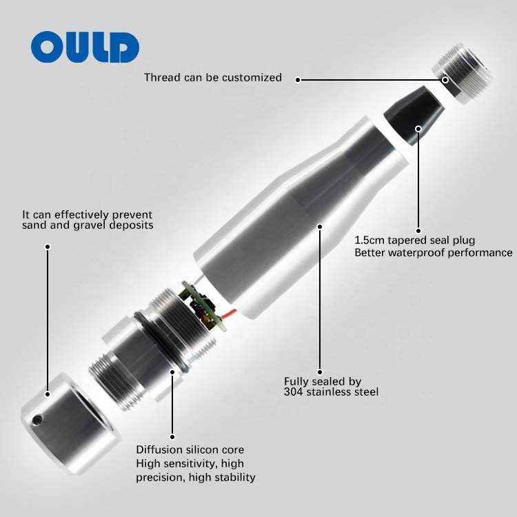 OULD factory Submersible Water Level Sensor Tank Fuel Level Meter Liquid Level Sensor Transmitter 4-20ma Rs485 Transducer