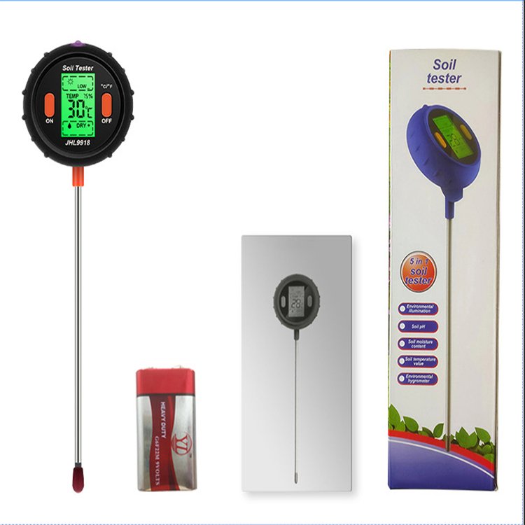 Best Digital 5In 1 Soil Ph Meter Professional Lcd Display Temperature Moisture Sunlight Ph Garden Plants Soil Tester Meter
