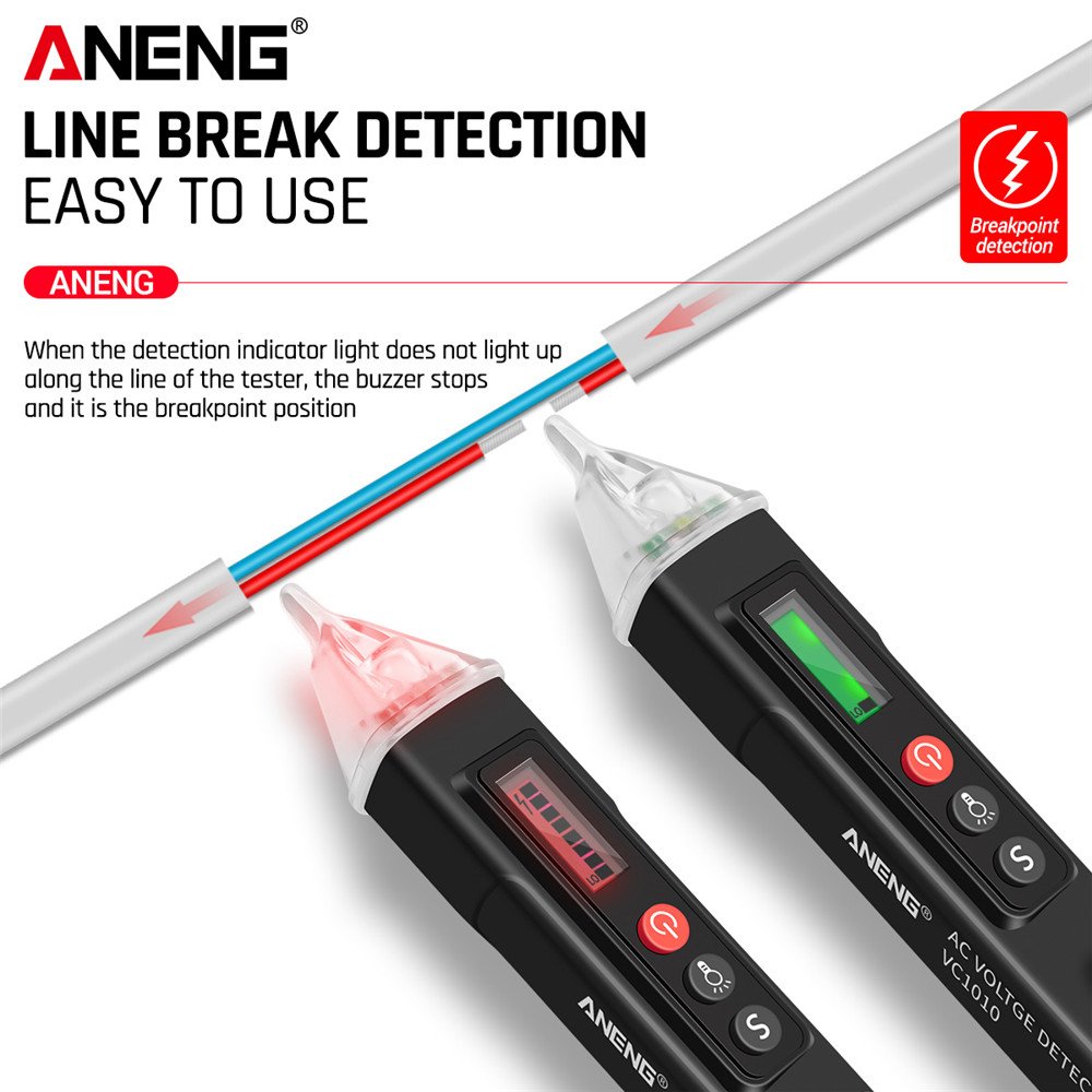 ANENG VC1010 Smart Non-Contact Tester Pen Meter Digital AC/DC Voltage Detectors 12-1000V Current Electric Sensor Test Pencil