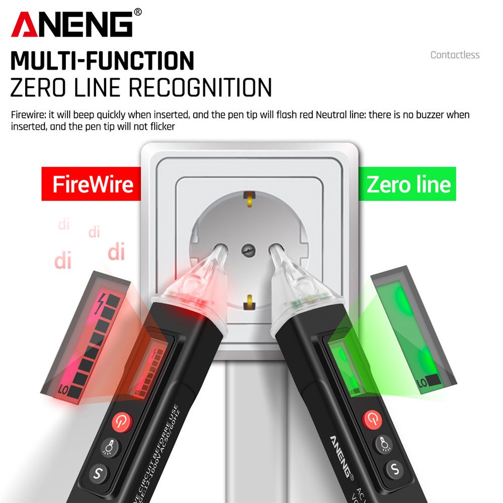 ANENG VC1010 Smart Non-Contact Tester Pen Meter Digital AC/DC Voltage Detectors 12-1000V Current Electric Sensor Test Pencil