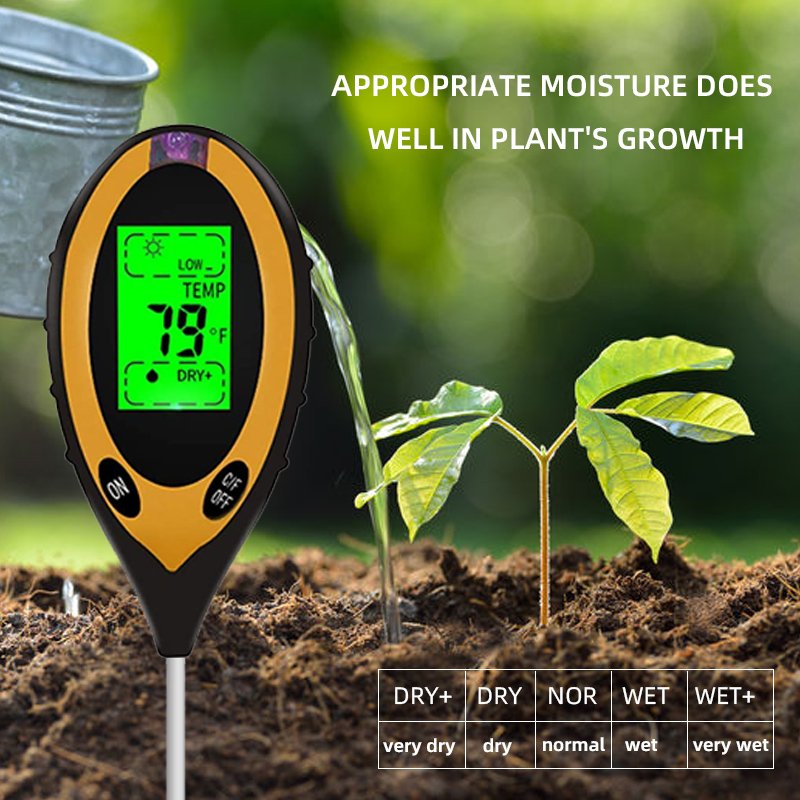 Wholesale Portable 4 in 1 Soil Detector PH Moisture Light Meter soil testing equipment agriculture use