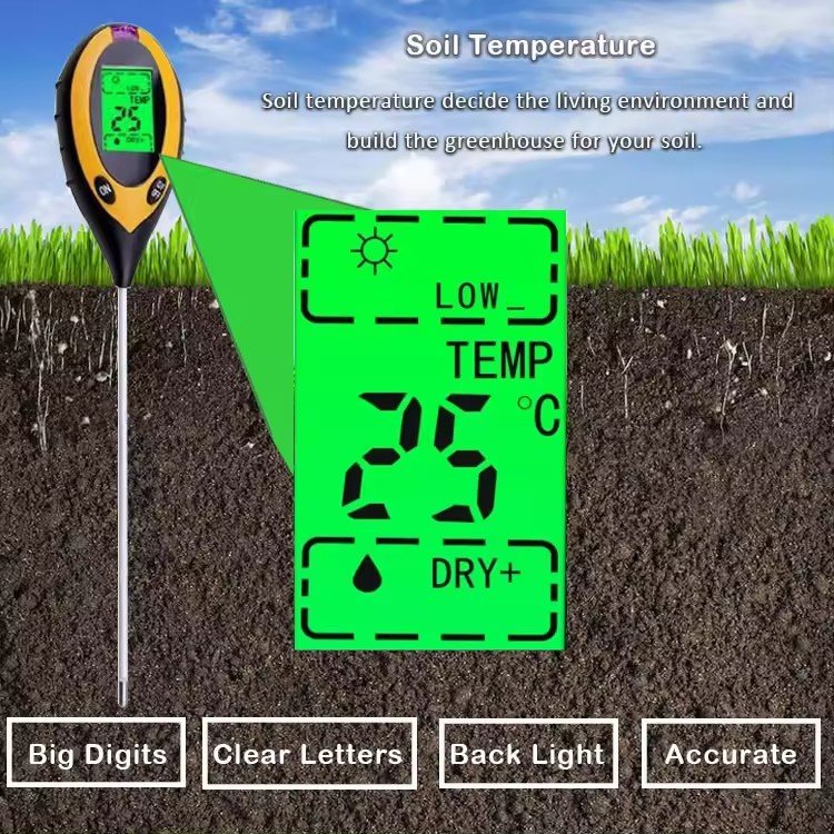 Wholesale Portable 4 in 1 Soil Detector PH Moisture Light Meter soil testing equipment agriculture use