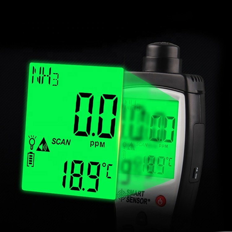 NH3 Gas Analyzers Handheld Ammonia Gas Detector Meter Tester Monitor Range 0-100PPM Sound Light Alarm