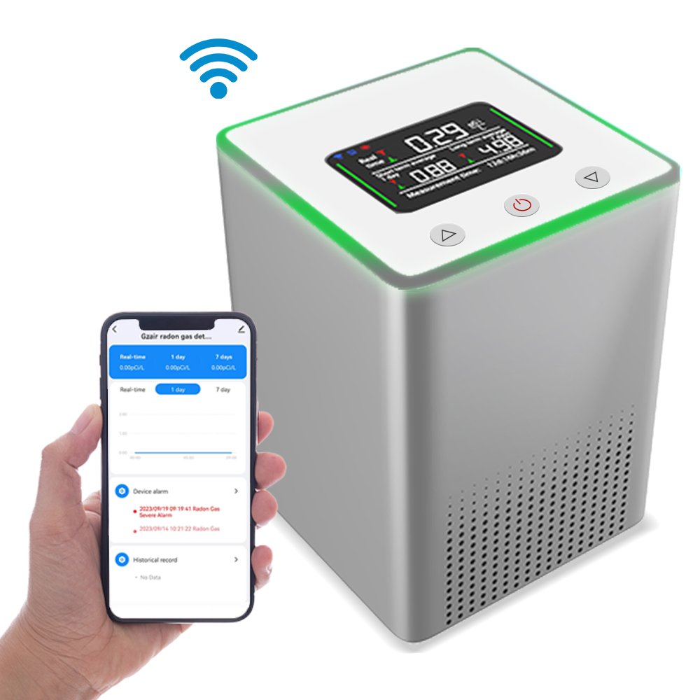 Home Radon Detector & WiFi Smart Radon Detector Short & Long-Term Continuous Monitoring with Trend Charts, Remote Data Access