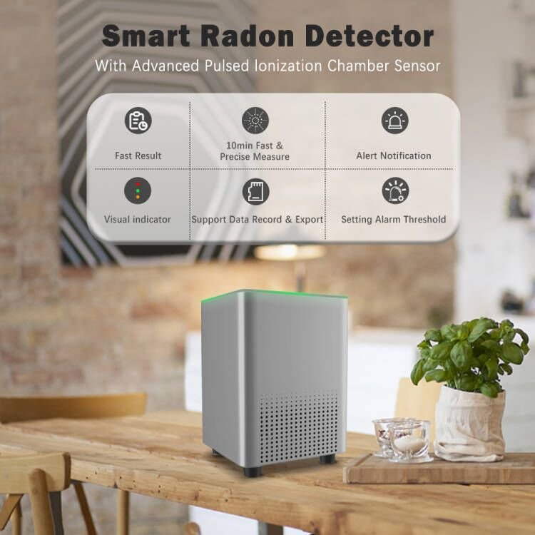 Home Radon Detector & WiFi Smart Radon Detector Short & Long-Term Continuous Monitoring with Trend Charts, Remote Data Access