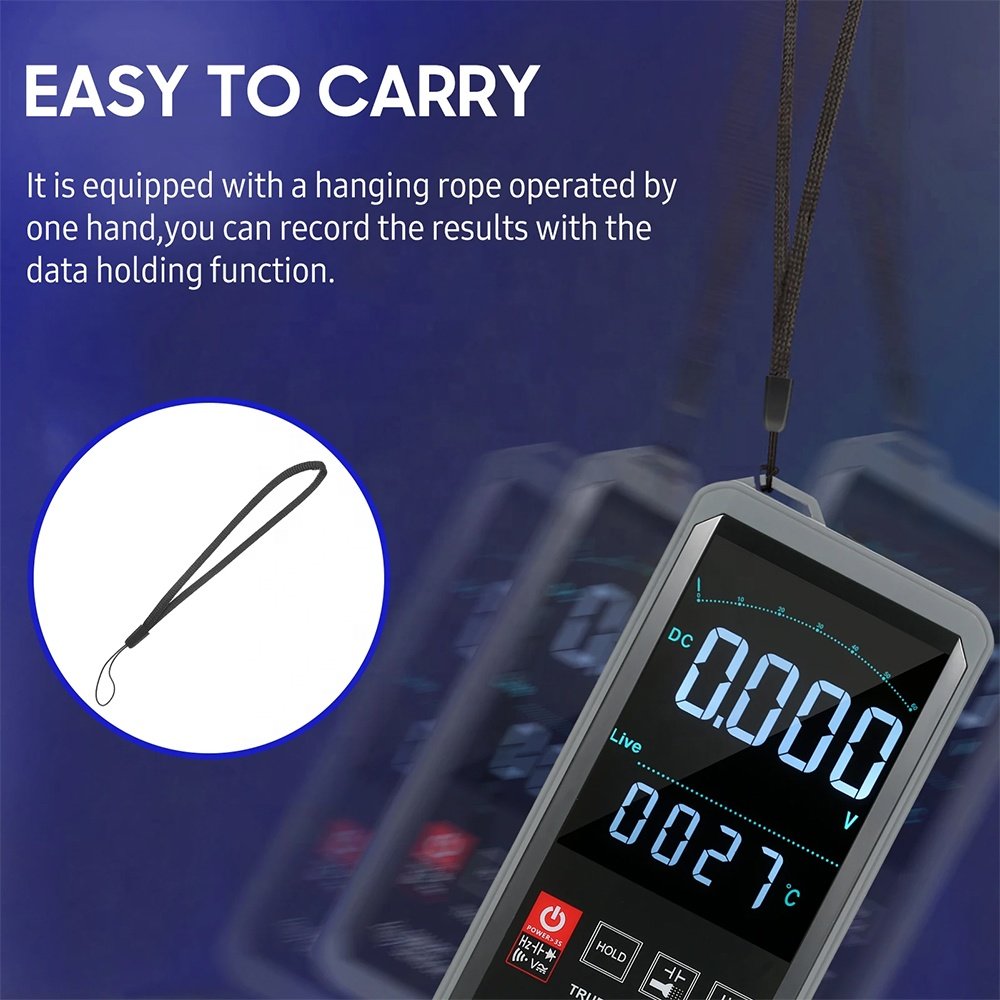 Smart Sensor ST388 Digital Autoranging Digital Multimeter with Audible NCV True RMS 6000 Counts Backlit Universal Meter Tester
