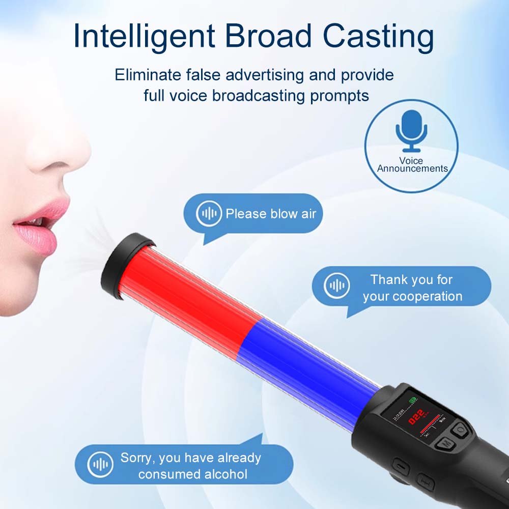 New Design Non-contact blowing Breath Analyzer Alarm Alcohol Tester Avoid drinking and driving with 3000mAh Battery