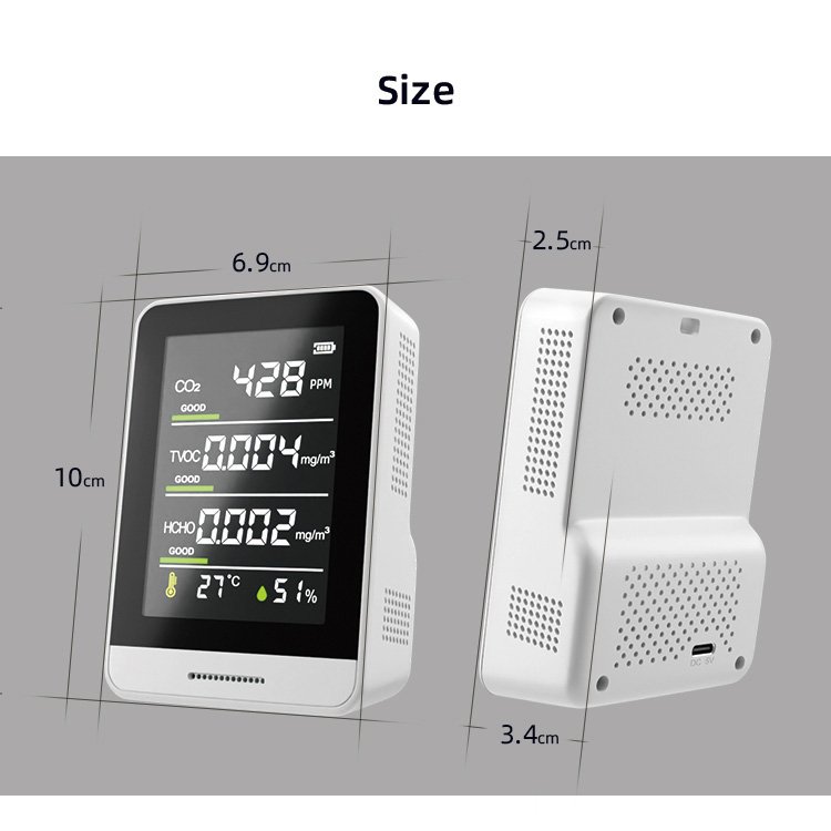 ggele Carbon Dioxide Analyzer Air Quality Monitor Gas Analyzer Air Detector Co2 Monitor Co2 Tester Monitor