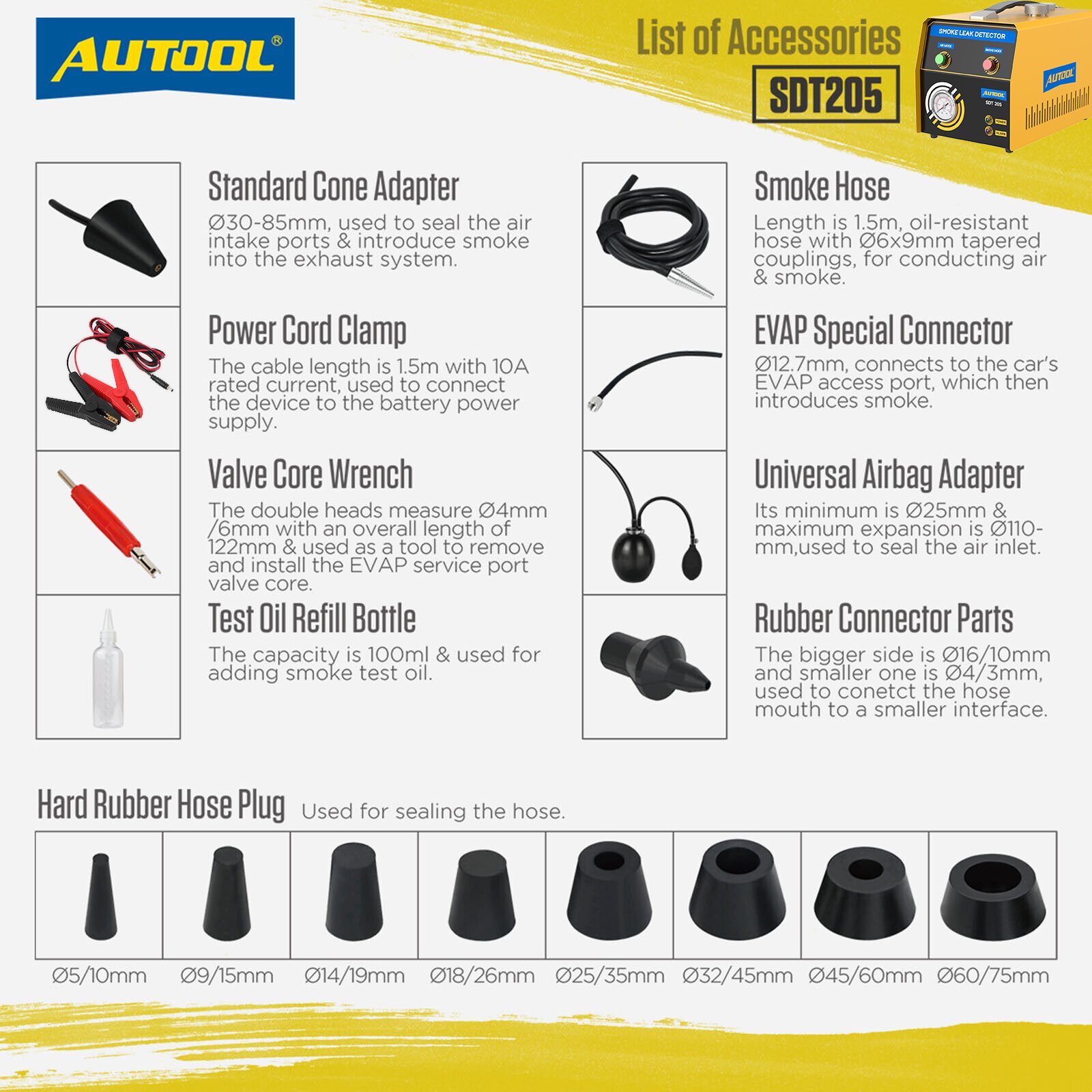 Smoke Machine with Air Pressure Leak Detector Car Trucks EVAP Detect Pipe Smoke Leakage Analyzer