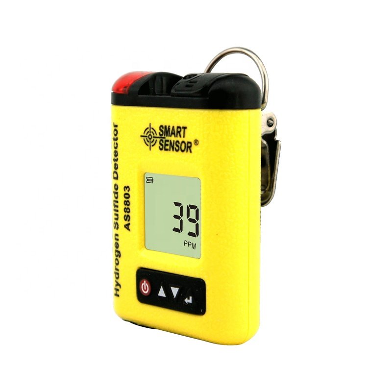 Smart Sensor AS8803 Mini Portable Clip-on Digital Hydrogen Sulfide Monitor H2S Gas Concentration Detector Tester Analyzer