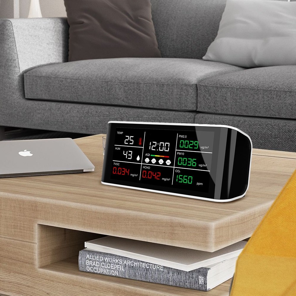 Factory Direct Multi-Functional Indoor Air Quality Detector PM2.5 CO2 PM10 HCHO TVOC Tester NDIR Sensor ROHS Certified