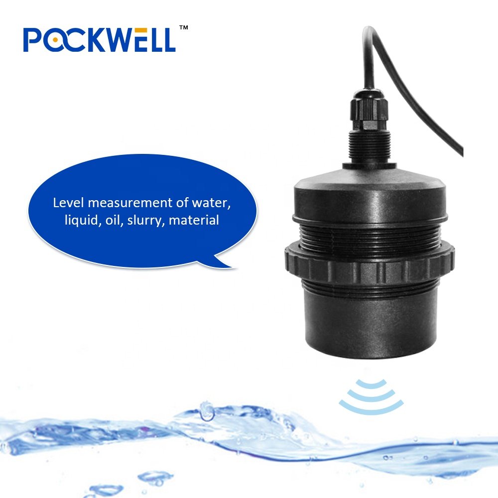Pockwell OEM low price 4-20ma 0-5V RS485 IP67 ultrasonic level transmitter water level sensor