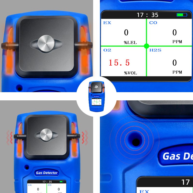 Multi-gas detectors test equipment, facilities, and confined spaces,Portable 4 in 1 multi gas leak detector Ex gas detector