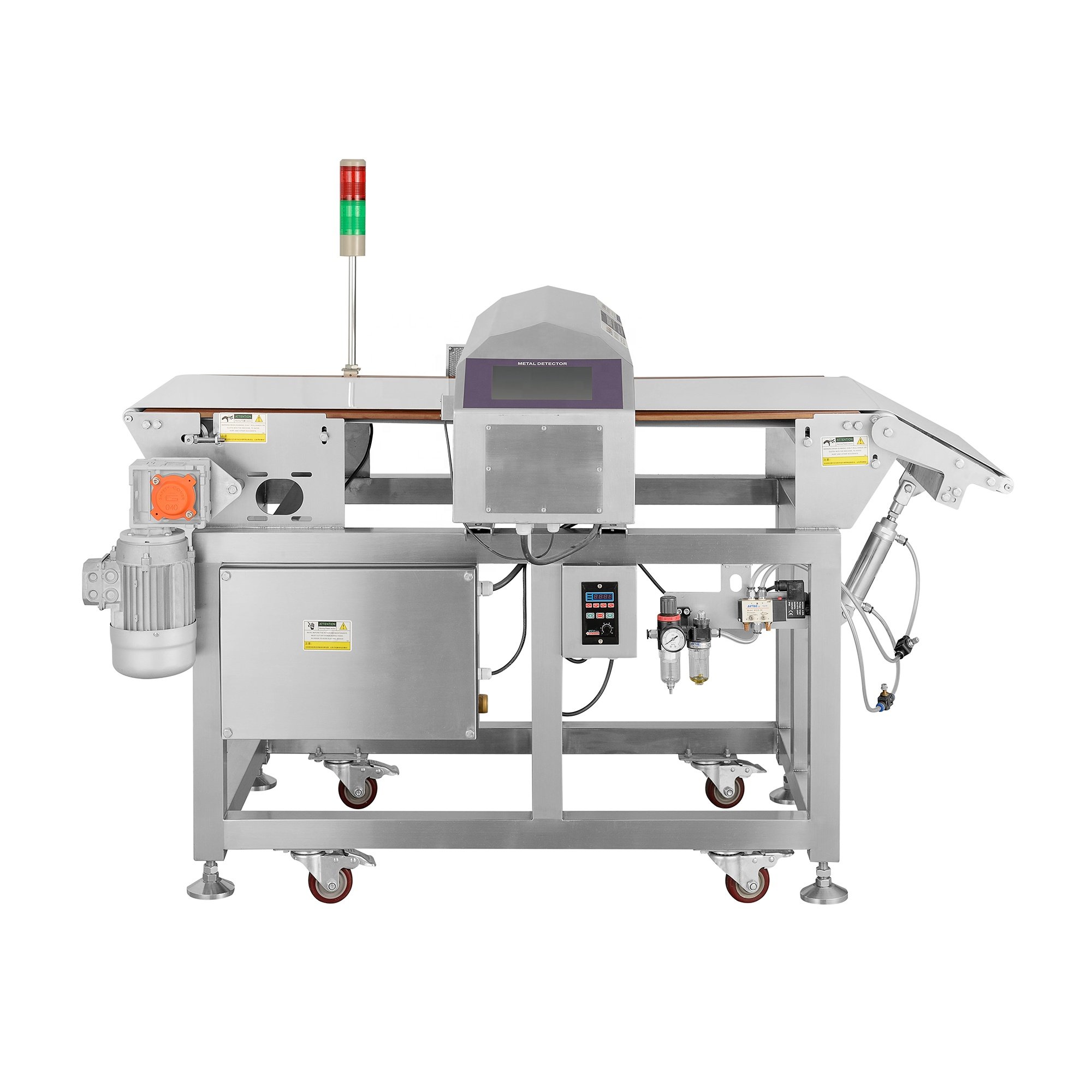 Factory Custom High Productivity Snack Bread Food Metal Detector With Pusher Rejector