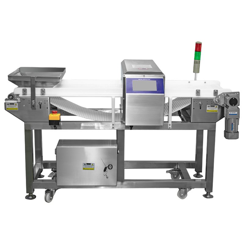 Factory Custom High Productivity Snack Bread Food Metal Detector With Pusher Rejector