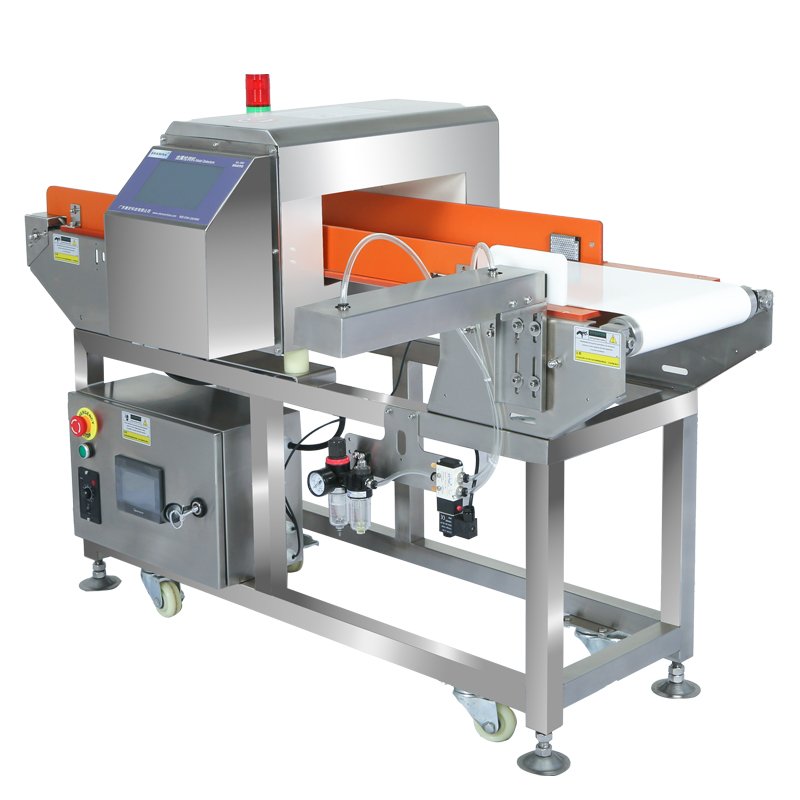 Factory Custom High Productivity Snack Bread Food Metal Detector With Pusher Rejector