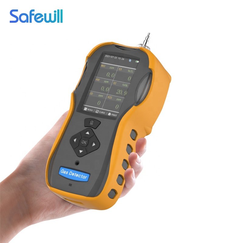 SafewilL Industrial Gas Leak Detector 6 Gas Detector Tester LCD Display Sound Light Shock Benzene Gas Detector